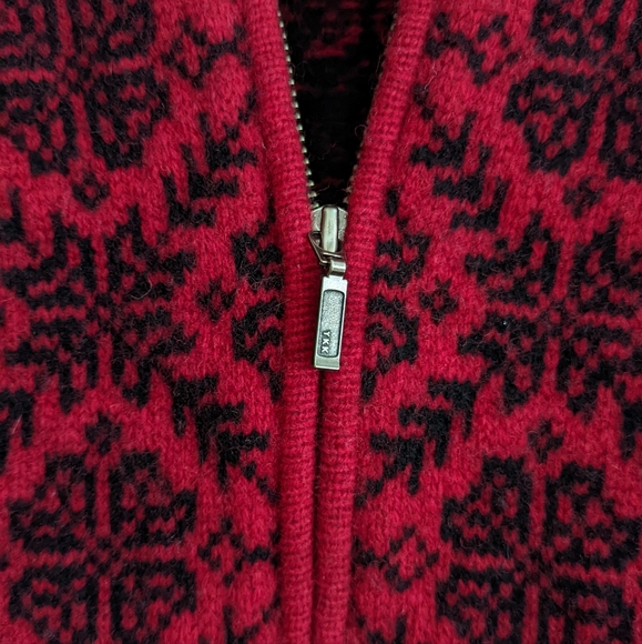 L.L. Bean | S/M | Nordic Fair Isle Merino Wool Zip From Sweater - Picture 4 of 11
